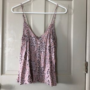 SUPER CUTE PINK TANK WITH GREY PATTERNS
